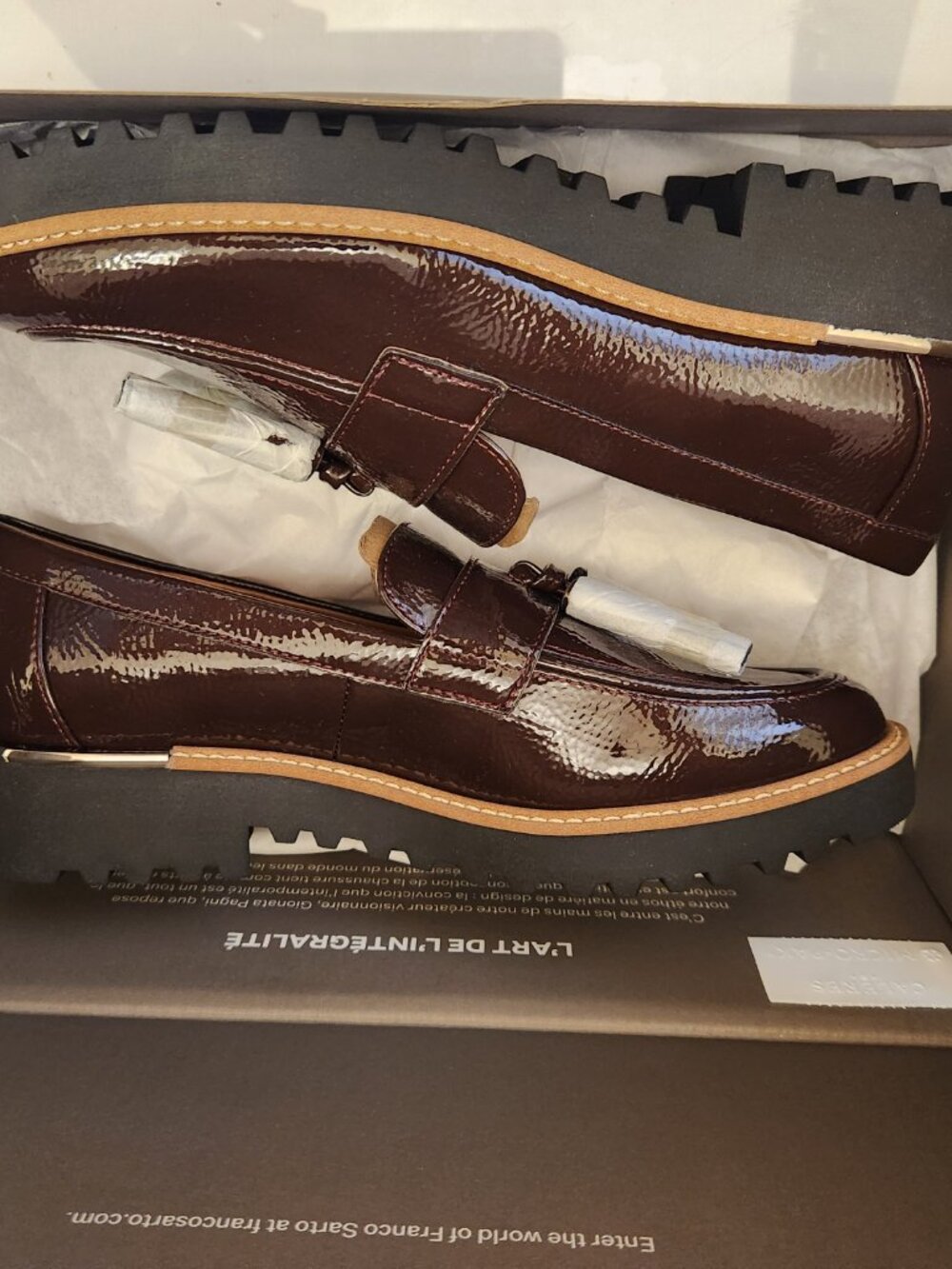 Franco Sarto "Carolynn" Burgundy Patten Loafers. NIB. Size 5.5 - Picture 11 of 12
